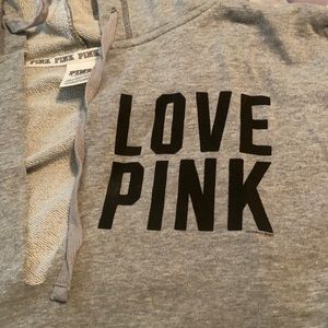 Victoria Secret Pink love pink hoodie with deep V cut